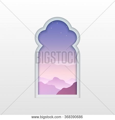 Arab Window Eamadan Islamic Vector Doorm Arabian Traditional Design Icon