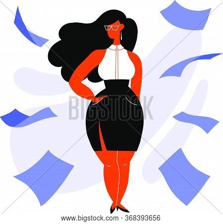 A Business Woman Is Standing In
