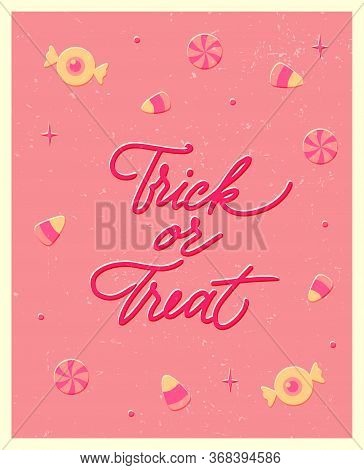 Halloween Poster With Lettering In Vintage