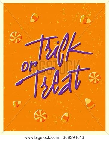 Halloween Poster With Lettering In Vintage