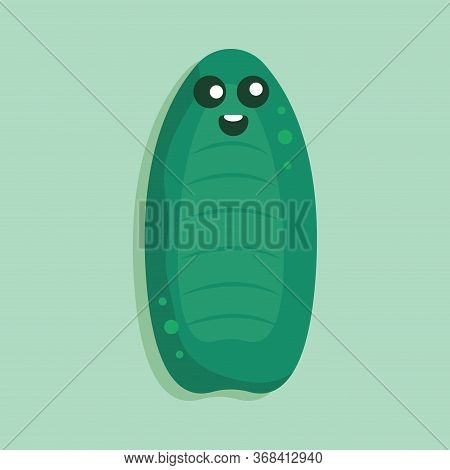 Happy Virus Cartoon Over A Colored Background - Vector
