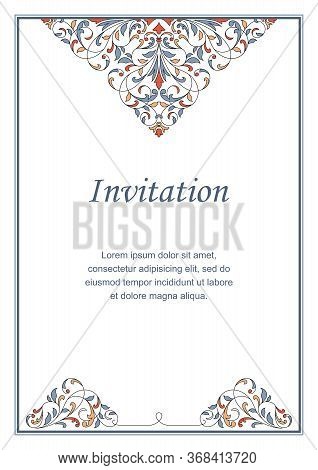 Floral Pattern For Invitation Or Greeting Card
