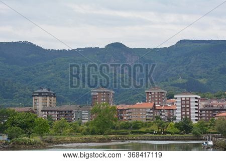 Nice Views Of The City Of Irun With The Mountain Behind