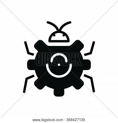 Black Solid Icon For Bug-fixing Bug Fixing Technology Virus Software