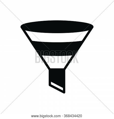 Black Solid Icon For Filtering Funnel Filtration Bottleneck Tool