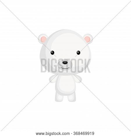 Cute Baby Polar Bear. Adorable Cartoon Animal Character For Decoration And Design Of Album, Scrapboo