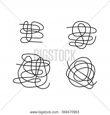 Hand Drawn Scribble Collection. Jumbled Lines Isolated. Vector Illustration.