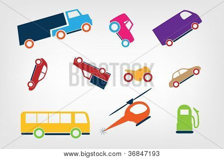 Farve transport ikoner