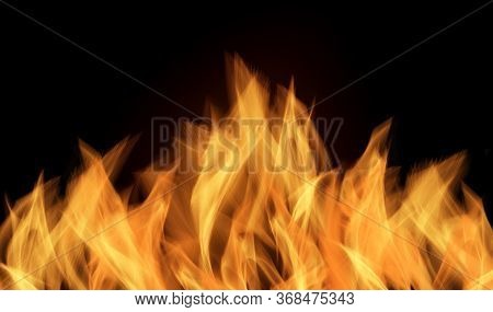 Fire Flames On Black Background, Flames Isolated