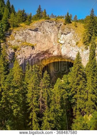 Chudnite Mostove Or Wonderful Bridges Natural Arches, Rhodope Mountains, Bulgaria, Sunset View