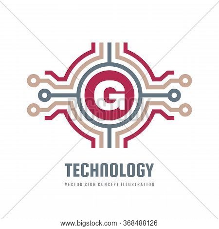 Technology Concept Logo Template Design Element. Electronic Computer Network Communication Logo Symb