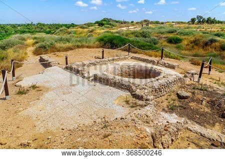 View Of An Ancient Wine Press, In Apollonia National Park (tel Arsuf), Herzliya, Israel