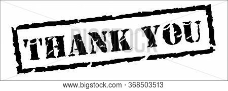 Thank You, Black Stamp Inscription On White Background. Vector