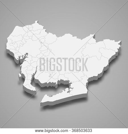 3d Map Prefecture Of Japan Template For Your Design