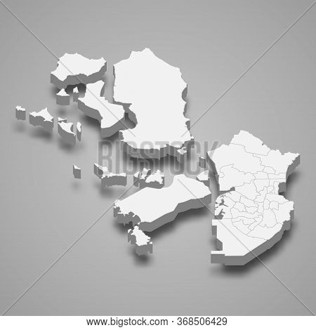 3d Map Region Of South Korea Template For Your Design