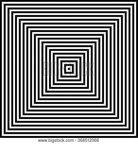 Abstract Geometric Op Art Design. Square Lines Pattern. Vector Art.