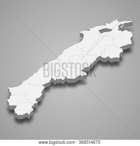 3d Map Prefecture Of Japan Template For Your Design