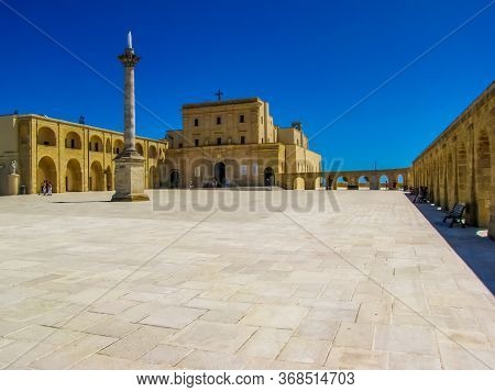 View Of The Main Square And The Sanctuary Of Santa Maria Di Leuca, Italy