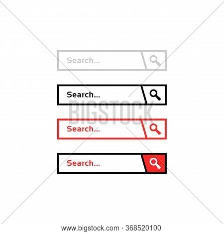 Outline Set Of Search Bar Icon. Concept Of Enter A Query Or Domain In Box And Searchbar Sign. Linear