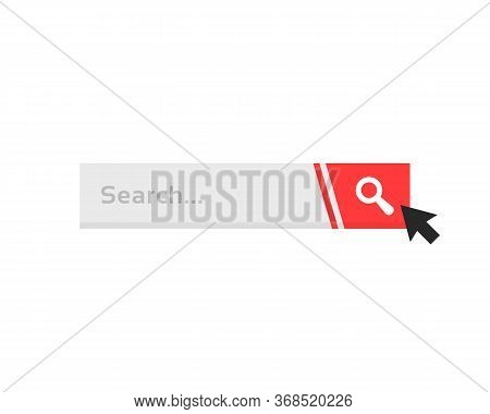 Cursor Click On Simple Search Bar. Flat Minimal Trend Modern Searchbar Logotype Graphic Art Design I
