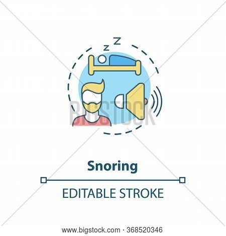Snoring Concept Icon. Common Mens Health Problem, Sleep Apnea Idea Thin Line Illustration. Annoying 