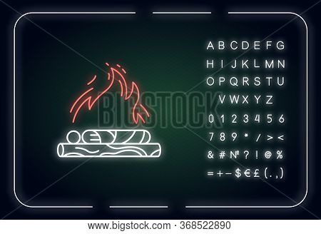 Hindu Funeral Ceremony Neon Light Icon. Indian Customs. Antyesti Ritual. Body Cremation. Outer Glowi