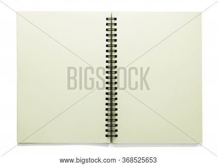 Open Blank Sketchbook Isolated On White Background With Clipping Path