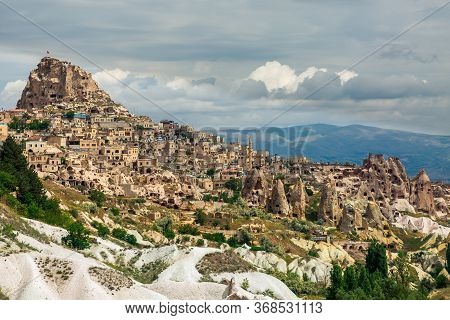 Historic Uchisar Town In Beautiful Cappadocia / Turkey