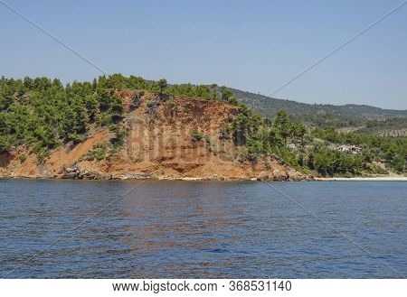 Coastal Scenery Including A Landslip Around Alonnisos In Greece