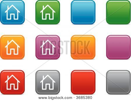 Farveknapper med symbolet hjem