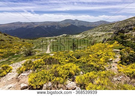 View Of The Surrounding Area Of Peñalara Mountain In Madrid (spain)