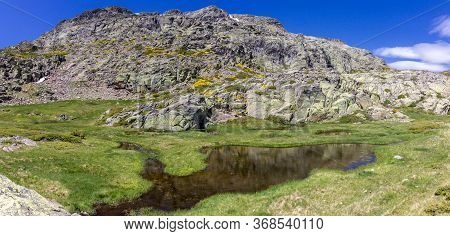 View Of The Surrounding Area Of Peñalara Mountain In Madrid (spain)