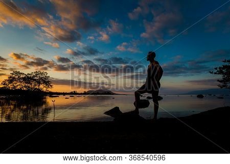 Man Watching Sunset On Mot Island Phuquoc