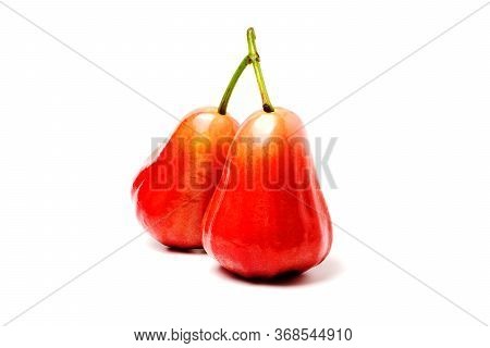 Fresh Organic Rose Apple Isolated On White Background.