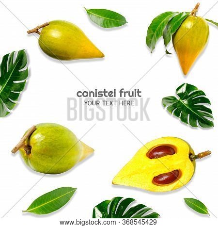 Canistel Fruit (egg Fruit, Tiesa, Yellow Sapote, Canistelsapote, Chesa, Pouteria Lucuma) Isolated On