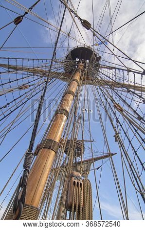 State Of Delaware Lewes Historical Society Tall Ships Celebration. Rigging Of Sail Ship