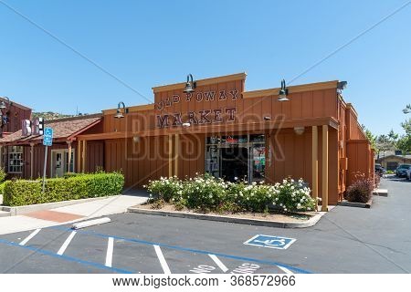 Old Poway Village Shopping Center With Shops And Restaurants, Poway, California, Usa. April 25th, 20