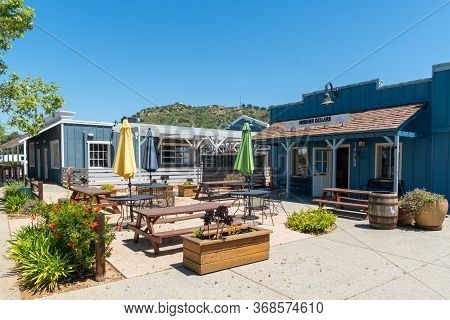 Old Poway Village Shopping Center With Shops And Restaurants, Poway, California, Usa. April 25th, 20
