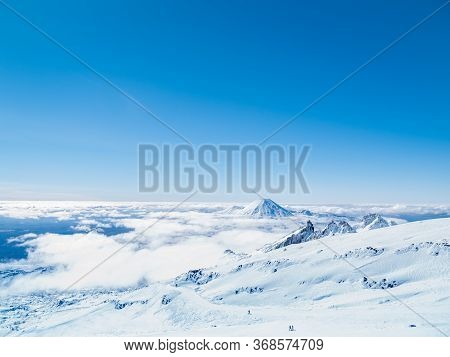 View From Mount Ruapehu, With Mountains Ngaurahoe And Tongariro On Right.