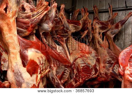 Legen Sie das Fleisch in Speicher