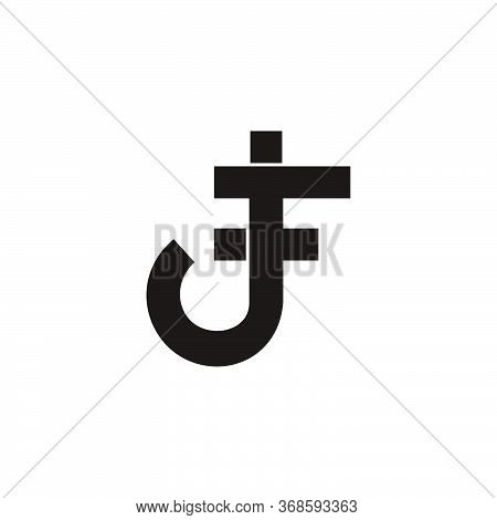 Abstract Letter Jf Geometric Dots Design Logo Vector