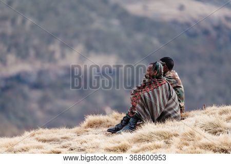 Simien Mountain, Ethiopia, April 24th 2019, Unidentified Park Scout With His Rifle In National Park 