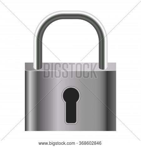 Lock Closed Metal. Steel Lock For Protection Privacy, Blocking, Security. Template Padlock Illustrat