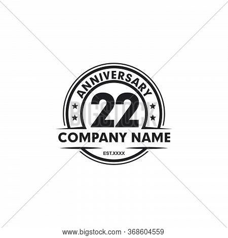 22nd Year Anniversary Logo Design Vector Template
