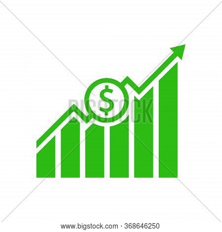 Dollar Growth Graphic Icon. Vecotor Illustration. Flat Design.