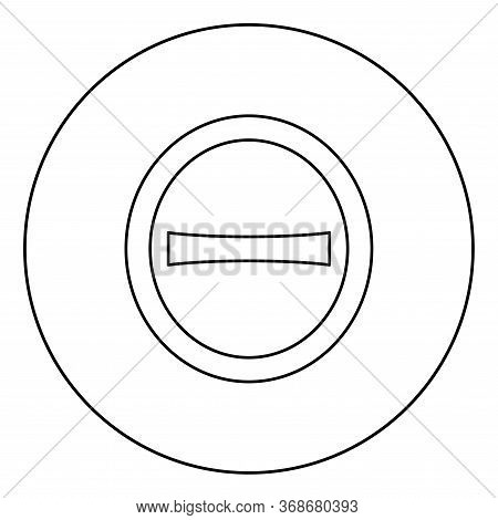 Theta Capital Greek Symbol Uppercase Letter Font Icon In Circle Round Outline Black Color Vector Ill