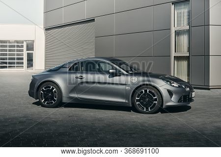 Katowice, Poland - 03.23.2019: Alpine A110 Sports Car With Centrally Mounted 1.8 L 252 Hp Engine