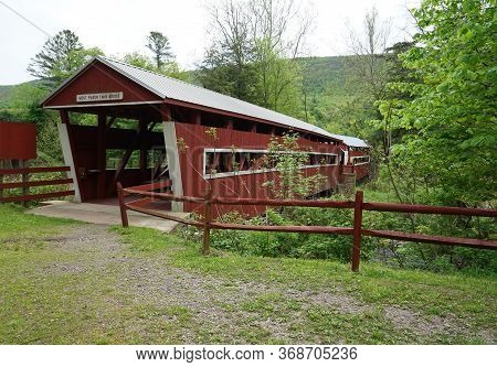 The Twin Bridges Of East Paden And West Paden By Huntington Creek, In Fishing Creek Township, In Pen