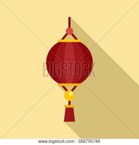 Dragon Chinese Lantern Icon. Flat Illustration Of Dragon Chinese Lantern Vector Icon For Web Design