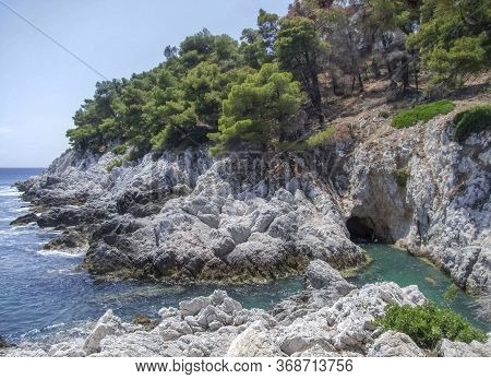 Amarantos Rocks At Skopelos Island At The Sporades In Greece